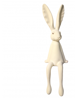 ZAJĄC KRÓLIK FLOKOWANY / WELUR model VIIIa - kremowy