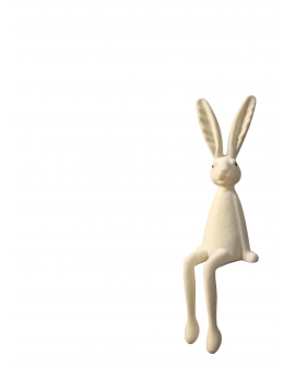 ZAJĄC KRÓLIK FLOKOWANY / WELUR model VIIIb - kremowy