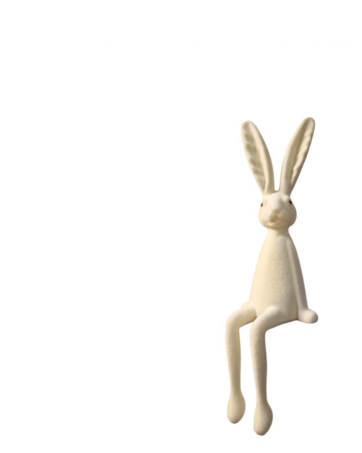 ZAJĄC KRÓLIK FLOKOWANY / WELUR model VIIIb - kremowy