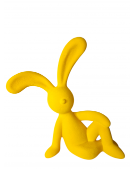 ZAJĄC KRÓLIK FLOKOWANY / WELUR model VII - żółty