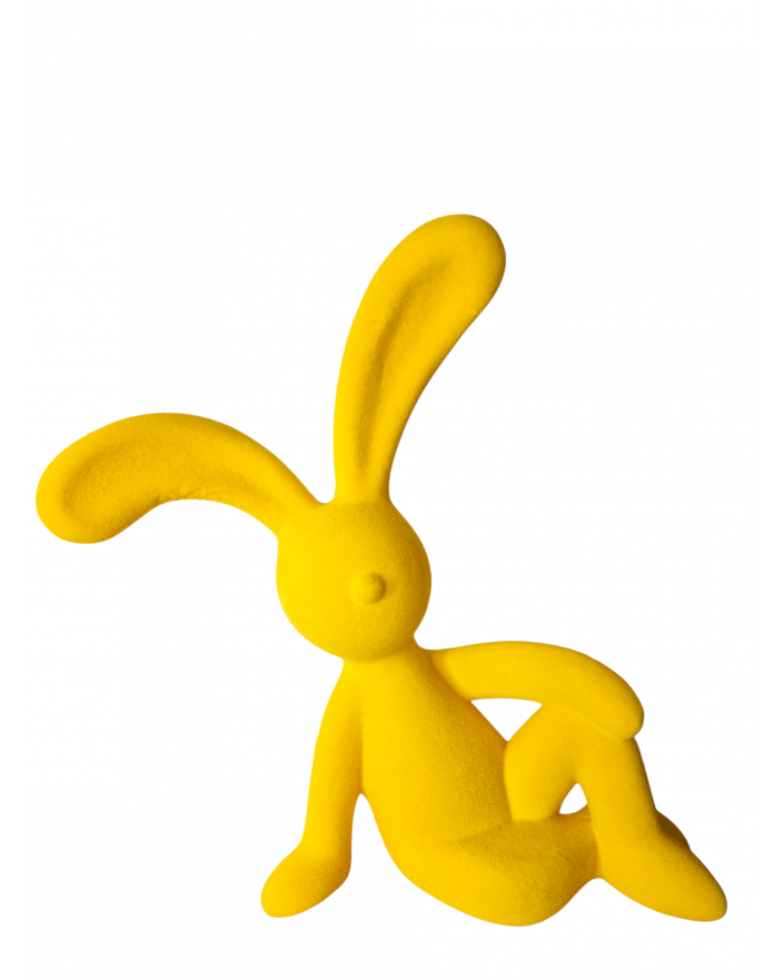 ZAJĄC KRÓLIK FLOKOWANY / WELUR model VII - żółty