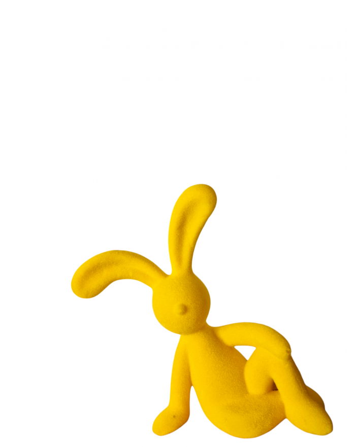 ZAJĄC KRÓLIK FLOKOWANY / WELUR model VIIa - żółty