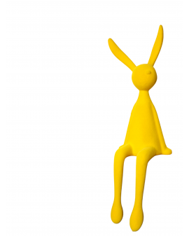 ZAJĄC KRÓLIK FLOKOWANY / WELUR model X - żółty