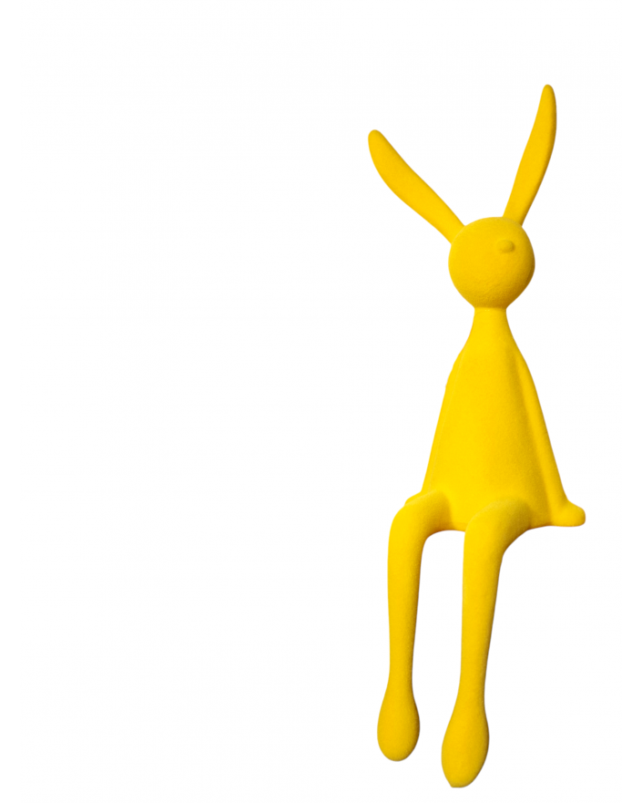 ZAJĄC KRÓLIK FLOKOWANY / WELUR model X - żółty