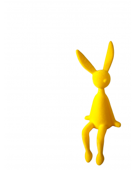 ZAJĄC KRÓLIK FLOKOWANY / WELUR model Xa - żółty