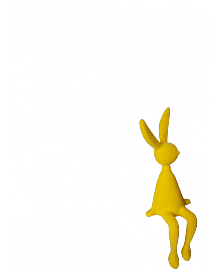 ZAJĄC KRÓLIK FLOKOWANY / WELUR model Xb - żółty