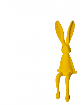 ZAJĄC KRÓLIK FLOKOWANY / WELUR model VIIIa - żółty