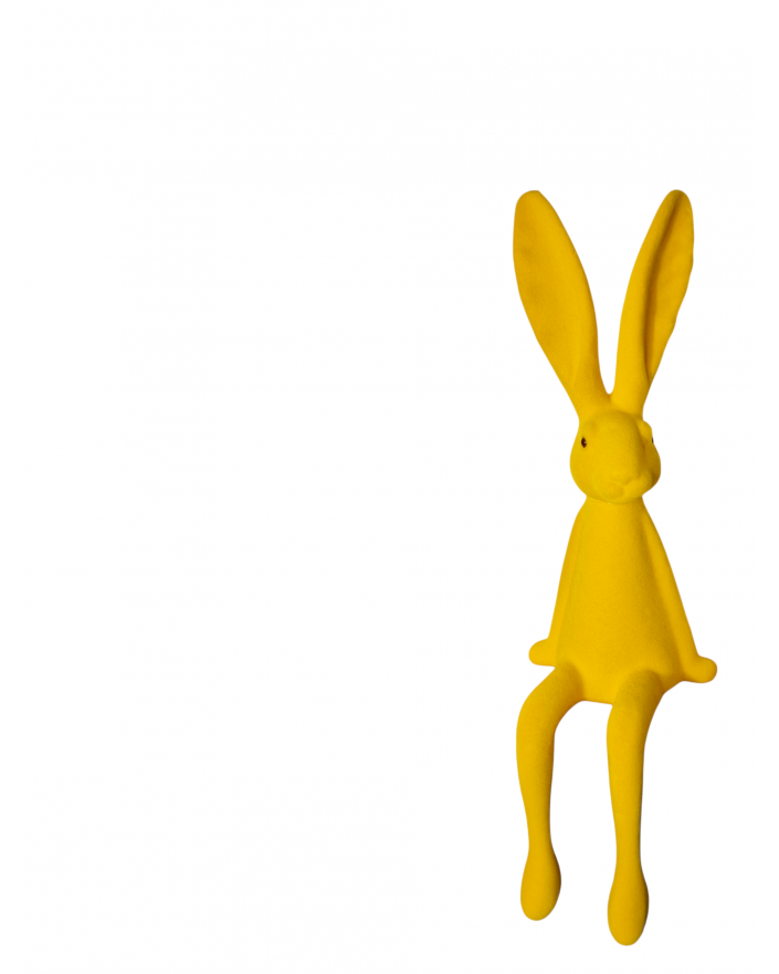 ZAJĄC KRÓLIK FLOKOWANY / WELUR model VIIIa - żółty
