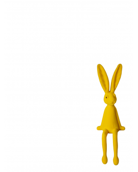 ZAJĄC KRÓLIK FLOKOWANY / WELUR model VIIIb - żółty
