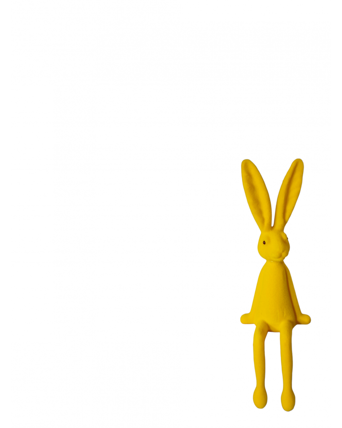 ZAJĄC KRÓLIK FLOKOWANY / WELUR model VIIIb - żółty