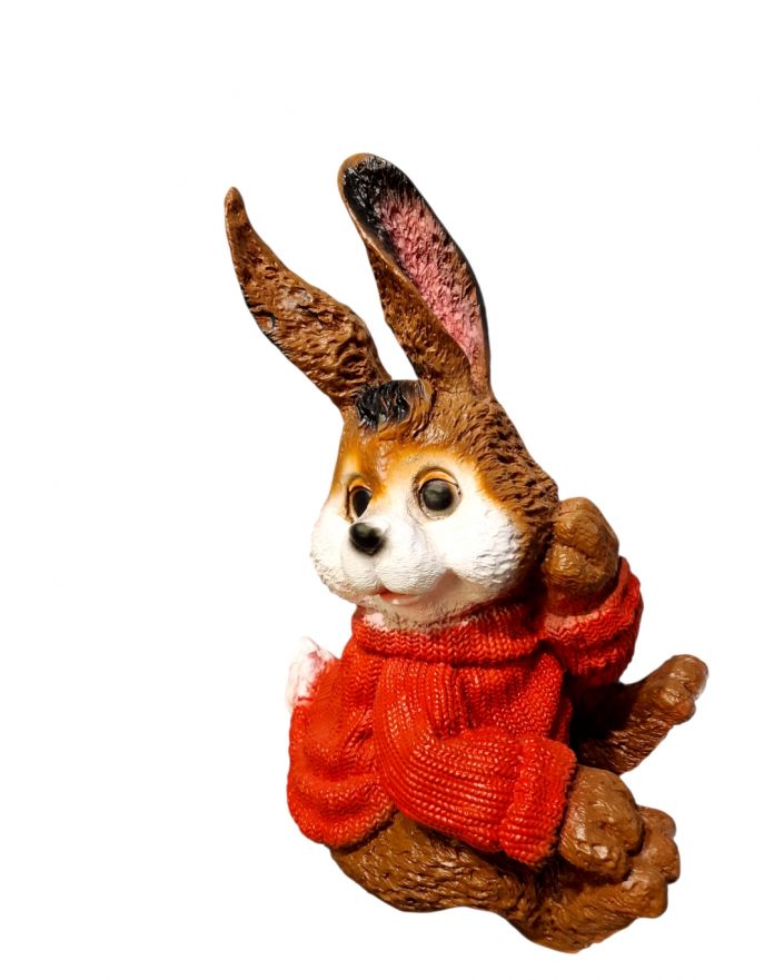 ZAJĄC KRÓLIK W CZERWONYM SWETERKU