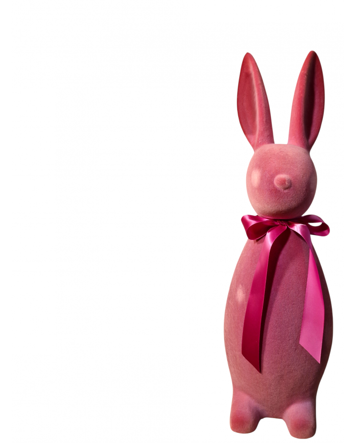 ZAJĄC KRÓLIK FLOKOWANY / WELUR model IIIa - brudny róż