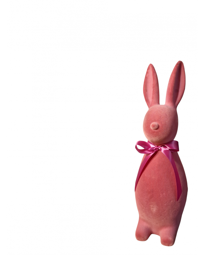 ZAJĄC KRÓLIK FLOKOWANY / WELUR model IIIb - brudny róż