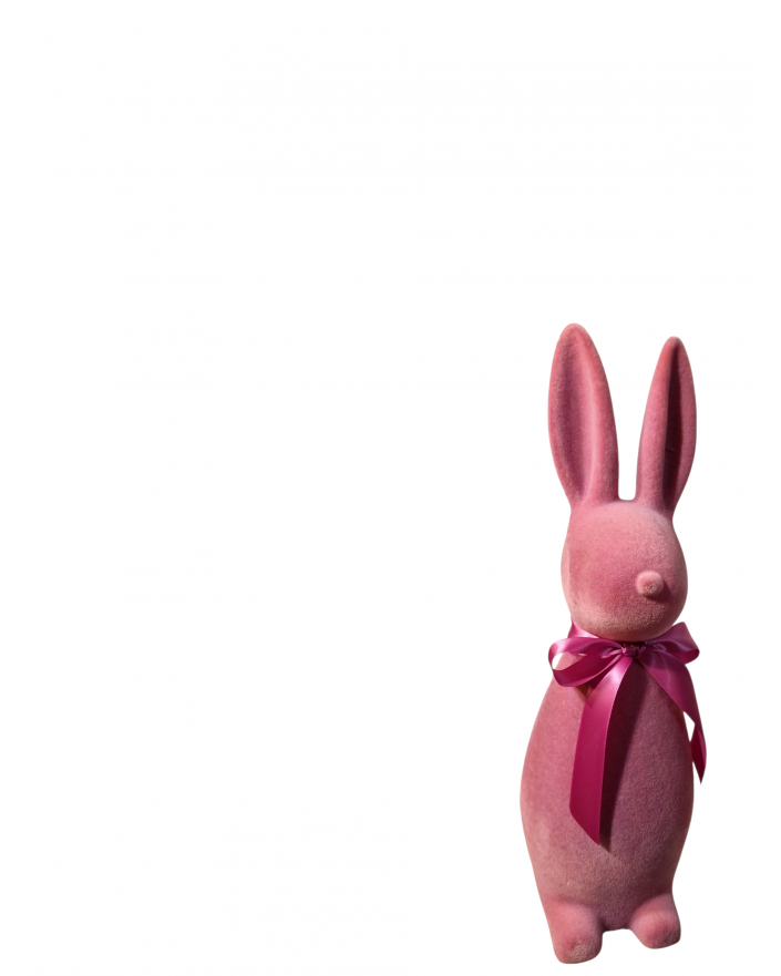 ZAJĄC KRÓLIK FLOKOWANY / WELUR model IIIc - brudny róż