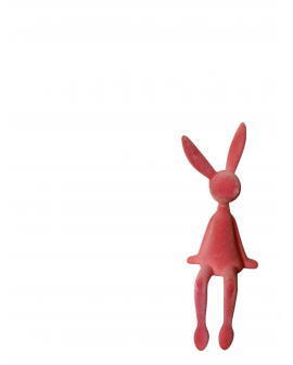 ZAJĄC KRÓLIK FLOKOWANY / WELUR model Xb - brudny róż