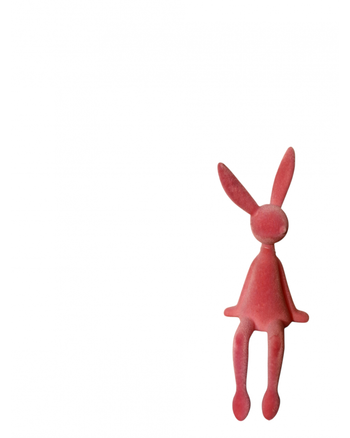 ZAJĄC KRÓLIK FLOKOWANY / WELUR model Xb - brudny róż