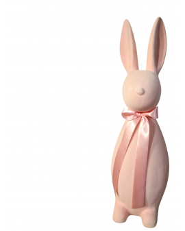 ZAJĄC KRÓLIK FLOKOWANY / WELUR model IIIa - pudrowy róż