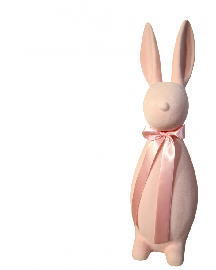 ZAJĄC KRÓLIK FLOKOWANY / WELUR model IIIa - pudrowy róż