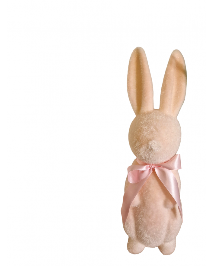 ZAJĄC KRÓLIK FLOKOWANY / WELUR model IIIe - pudrowy róż
