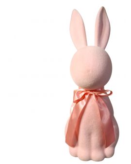 cZAJĄC KRÓLIK FLOKOWANY / WELUR model VI - pudrowy róż
