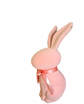 ZAJĄC KRÓLIK FLOKOWANY / WELUR model VIa - pudrowy róż