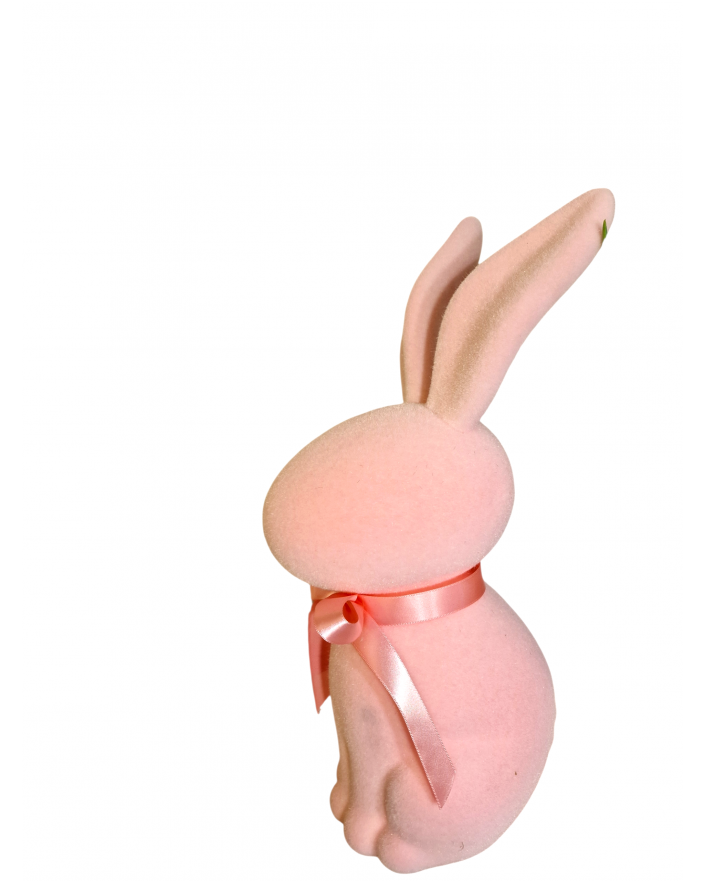 ZAJĄC KRÓLIK FLOKOWANY / WELUR model VIa - pudrowy róż