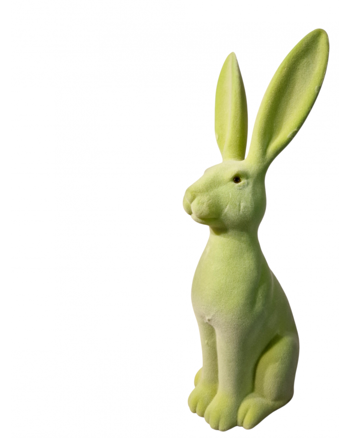 ZAJĄC KRÓLIK FLOKOWANY / WELUR model V - pistacjowy