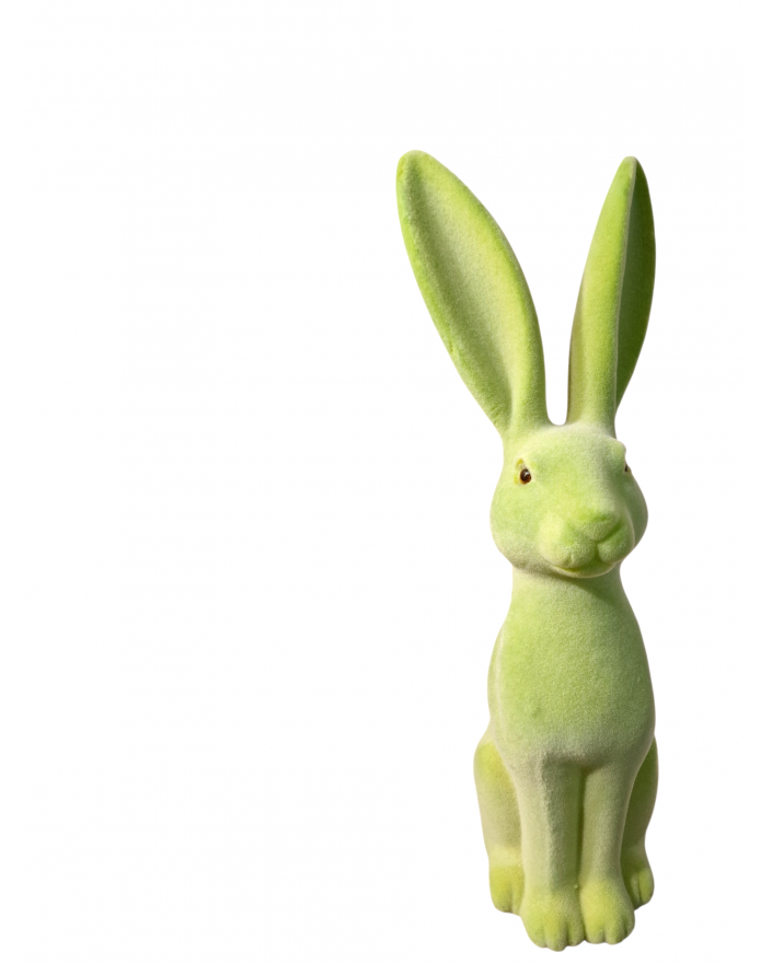 ZAJĄC KRÓLIK FLOKOWANY / WELUR model Va - pistacowy