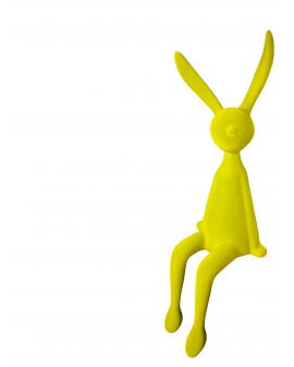 ZAJĄC KRÓLIK FLOKOWANY / WELUR model X - limonkowy