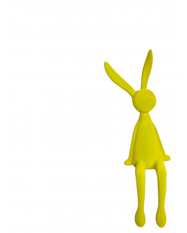 ZAJĄC KRÓLIK FLOKOWANY / WELUR model Xa - limonkowy