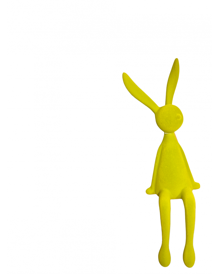 ZAJĄC KRÓLIK FLOKOWANY / WELUR model Xa - limonkowy