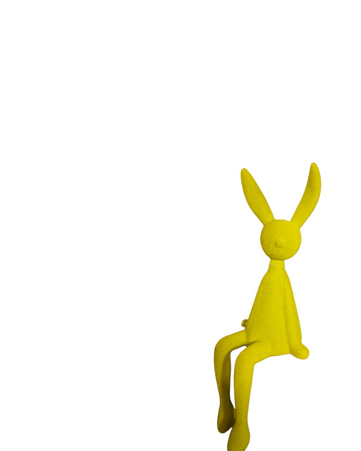 ZAJĄC KRÓLIK FLOKOWANY / WELUR model Xb - limonkowy