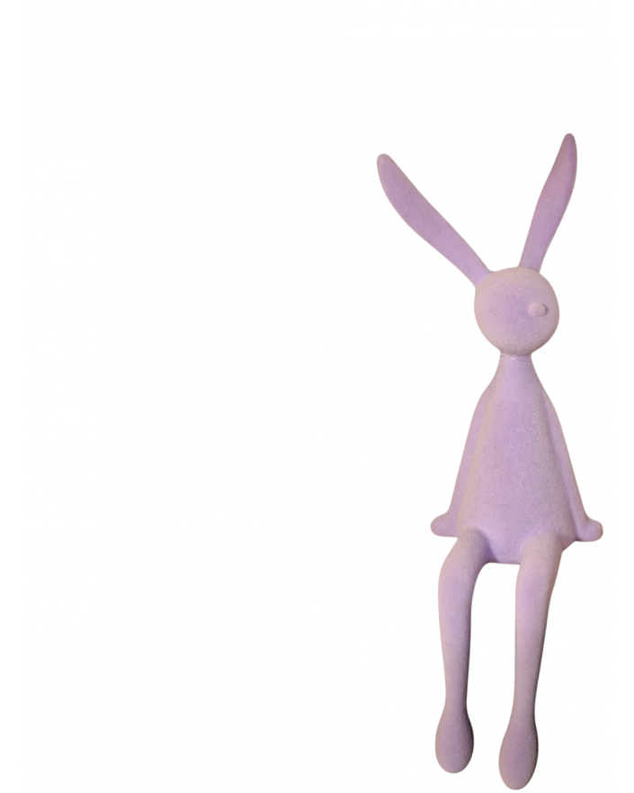 ZAJĄC KRÓLIK FLOKOWANY / WELUR model X - lawendowy