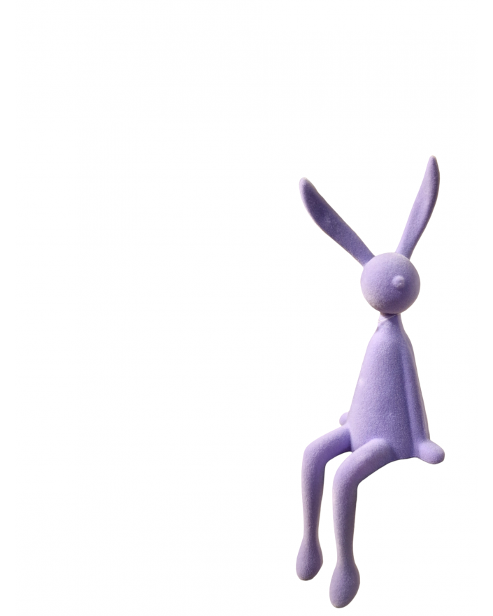 ZAJĄC KRÓLIK FLOKOWANY / WELUR model Xa - lawendowy