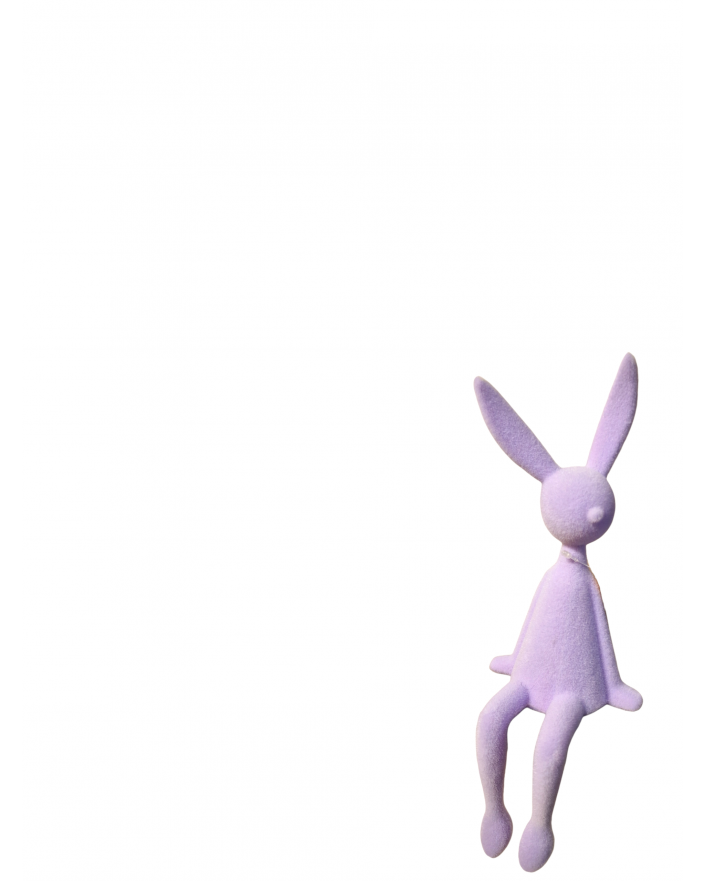 ZAJĄC KRÓLIK FLOKOWANY / WELUR model Xb - lawendowy