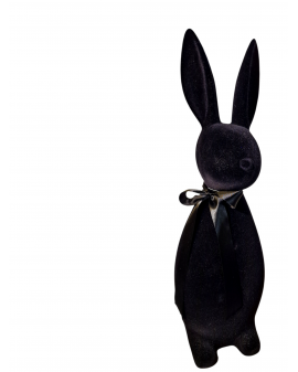 ZAJĄC KRÓLIK FLOKOWANY / WELUR model IIIa - czarny