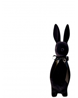 ZAJĄC KRÓLIK FLOKOWANY / WELUR model IIIb - czarny