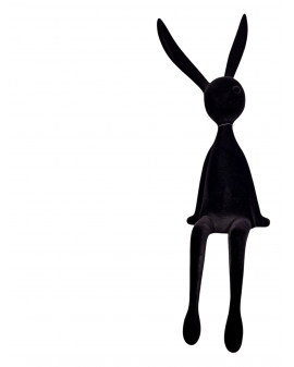 ZAJĄC KRÓLIK FLOKOWANY / WELUR model X0 - czarny