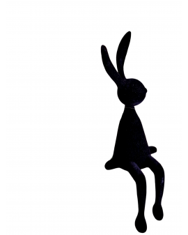 ZAJĄC KRÓLIK FLOKOWANY / WELUR model Xa - czarny