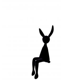 ZAJĄC KRÓLIK FLOKOWANY / WELUR model Xb - czarny