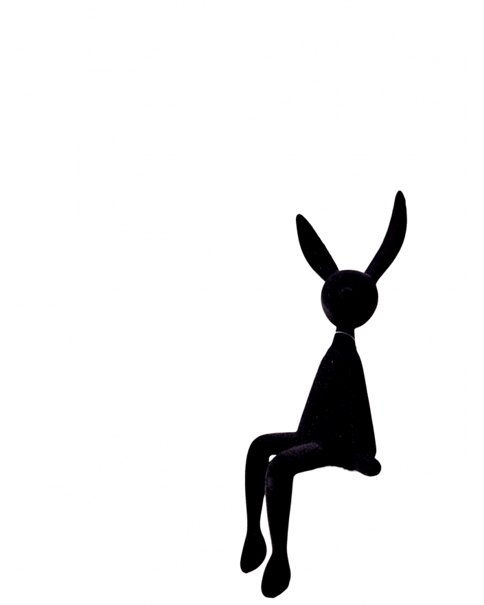 ZAJĄC KRÓLIK FLOKOWANY / WELUR model Xb - czarny