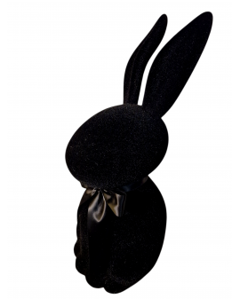 ZAJĄC KRÓLIK FLOKOWANY / WELUR model VI - czarny