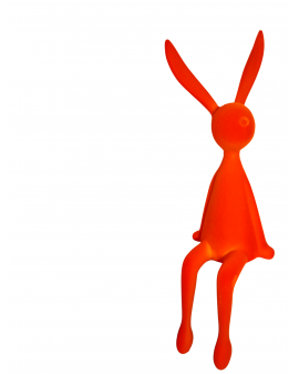 ZAJĄC KRÓLIK FLOKOWANY / WELUR model X0 - pomarańczowy