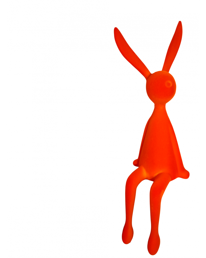 ZAJĄC KRÓLIK FLOKOWANY / WELUR model X0 - pomarańczowy