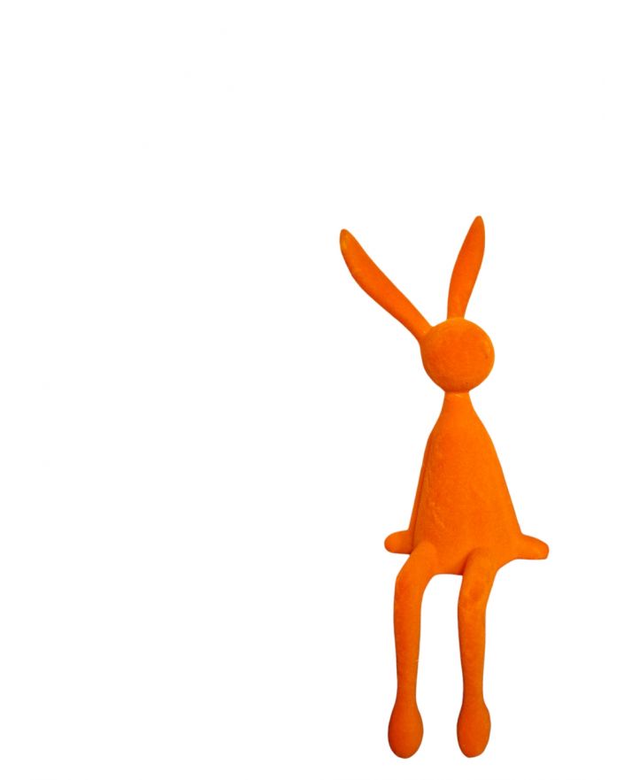 ZAJĄC KRÓLIK FLOKOWANY / WELUR model Xa - pomarańczowy