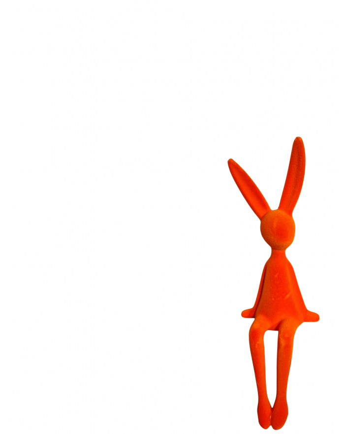 ZAJĄC KRÓLIK FLOKOWANY / WELUR model Xb - pomarańczowy