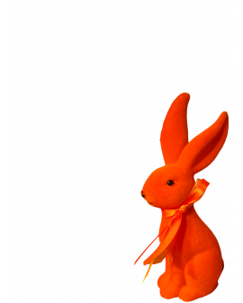 ZAJĄC KRÓLIK FLOKOWANY / WELUR model XI - pomarańczowy