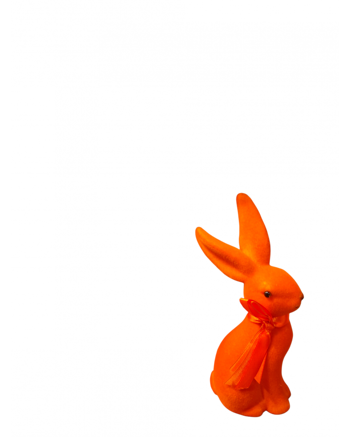 ZAJĄC KRÓLIK FLOKOWANY / WELUR model XIa - pomarańczowy