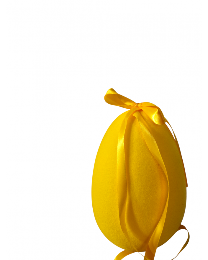 PISANKA JAJKO FLOKOWANE / WELUR model II - żółty