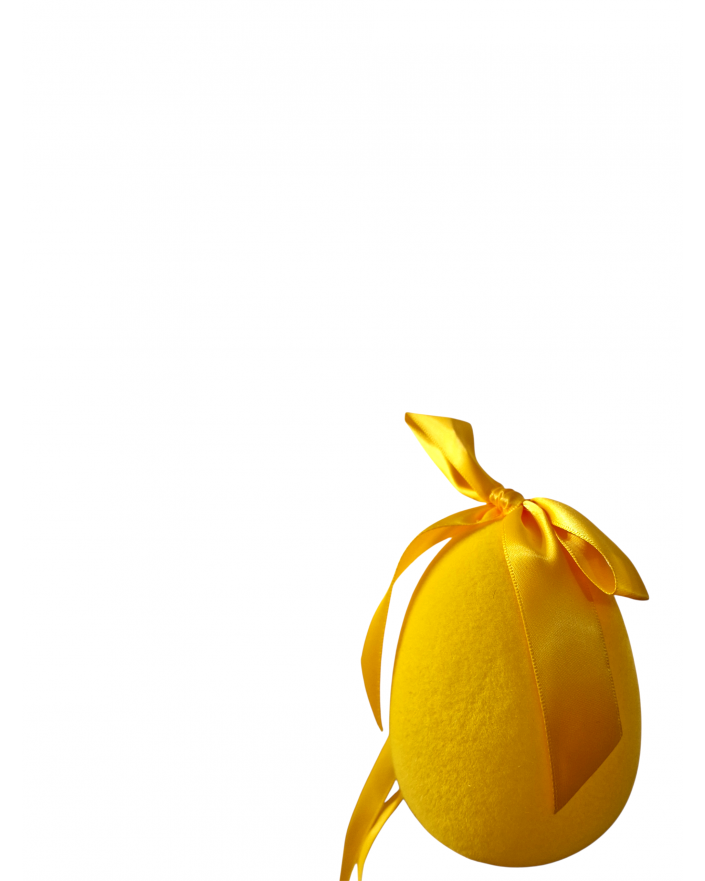 PISANKA JAJKO FLOKOWANE / WELUR model V - żółty